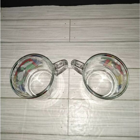 Vtg Disney Mickey & Minnie Mouse Collector Coffee Mugs Glass Cup Anchor Hocking - Picture 7 of 8